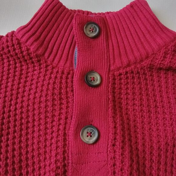 Weatherproof Vintage Red Chunky Cotton Waffle Knit Pullover Sweater Men's Large - Picture 7 of 12